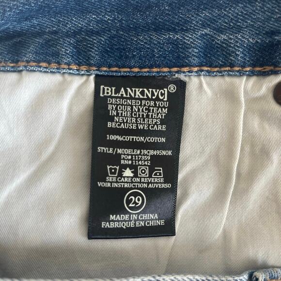 BlankNYC Women's High-Rise Distressed Denim Shorts Blue - Size 29 - Picture 5 of 5